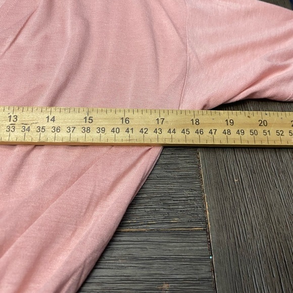 H&M Basic XS Pink Dress Short Sleeve Ruched Waist Deep v-Neck - Picture 5 of 6